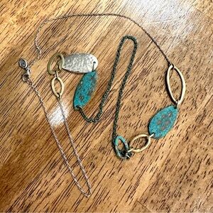 ️Silpada Sterling Silver Patina Brass Fresco 30" Long Necklace N3115 (Allison)